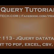 JQuery Datatables Export To Pdf