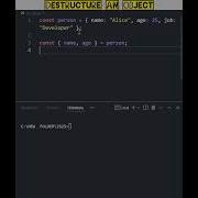 JavaScript Object Destructuring In 60 Seconds JS Tips Tricks Coding Jsdev Shorts