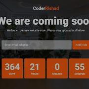 Responsive Coming Soon Page Design Using HTML CSS JavaScript Countdown Timer CoderRishad