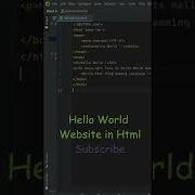 Hello World Website In Html Programming Language Shorts Ahvi Official Coding