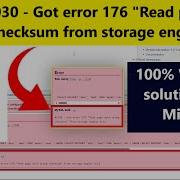 1030 Got Error 176 Read Page With Wrong Checksum From Storage Engine Aria Error Fixed