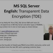 MS SQL Server English Transparent Data Encryption TDE