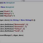 Visual Basic NET Ders 299 ArrayList InsertRange