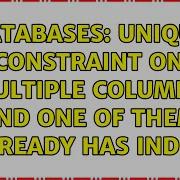Databases Unique Constraint On Multiple Columns And One Of Them Already Has Index