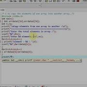 C Program In C To Duplicate The Elements Of One Array Into Another Array
