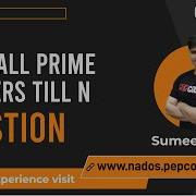 Print All Prime Numbers Till N Question Java Foundation Course Lecture 12