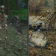 Oblivion Vs Skyrim Skeleton Banging Shield Comparison