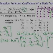 Sensitivity Analysis Changing The Objective Function Coefficient Of A Basic Variable