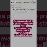 Java Program To Print Alphabet D Using Stars Java Javaprogramming Viral Shorts Viralvideo Dsa
