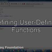 Defining User Defined Functions Computer Science Lecture Sabaq Pk