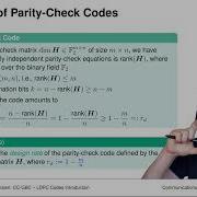 Lecture Channel Coding Graph Based Codes Chapter 3 Vid 1 Parity Check Codes