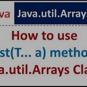 How To Use AsList T A Method Of Java Util Arrays Class