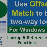 How To Use Offset Match To Build Two Way Lookup In Microsoft Excel Learn In 5 Minutes
