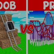 NOOB Vs PRO MODERN GIANT ROLLER COASTER Build Challenge In Minecraft With Crazy Fan Girl