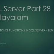 SQL Server Part 28 String Functions Substring Len Malayalam