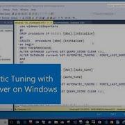 Automatic Tuning With SQL Server On Windows