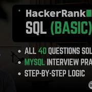 HackerRank SQL Basic Solutions All 40 Questions Solved Explained Data Analyst SQL Interview Prep