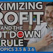 Maximizing Profit And The Shut Down Rule Micro Topics 3 5 And 3 6