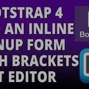 Bootstrap 4 Add An Inline Signup Form With Bootstrap 4 And Brackets Text Editor