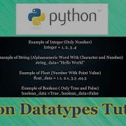 Python Datatypes Tutorial Part 2