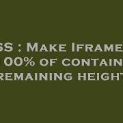 CSS Make Iframe To Fit 100 Of Container S Remaining Height