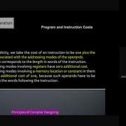 Principles Of Compiler Design Code Generation Program Instruction Costs