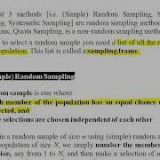 Stats 05 Sampling Methods Part 02 Concepts Of Popn Sample Simple Random Sampling