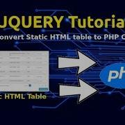 JQuery Javascript Tutorial Convert Static HTML Table Into PHP Array Backend Language Array