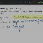 Linear Approximation Using Partial Derivatives For Function In Two Variables Calculus