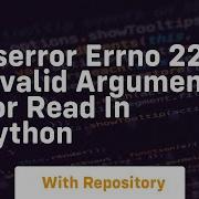 OSError Errno 22 Invalid Argument For Read In Python