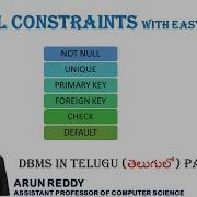 DBMS IN TELUGU PART 15 SQL CONSTRAINTS IN TELUGU PRIMARY KEY IN TELUGU FORIEGN KEY IN TELUGU