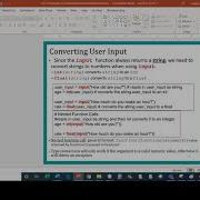 Python Chapter 2 Class 2 Part 2 User Input