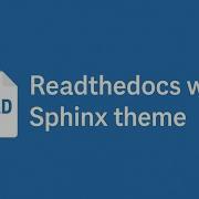 Readthedocs With Sphinx Theme