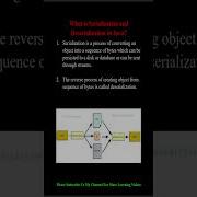 What Is Serialization And Deserialization In Java Shorts Youtubeshorts Java