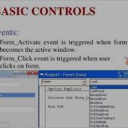 Form Events In VB 3rd Year Lec No 07 Of VB