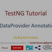 TestNG Dataprovider Annotation Example DataProvider Annotation Example