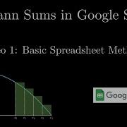 Riemann Sums And Spreadsheets Level 1 Basic Entry