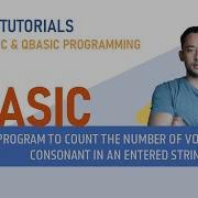 Qbasic Program To Count Number Of Vowels In A String