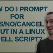 How Do I Prompt For Yes No Cancel Input In A Linux Shell Script