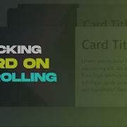 Stacking Cards On Scroll Animation Using Html Css And Javascript