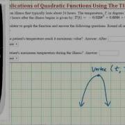 Ex Quadratic Function Application Maximum Temperature Using The TI84