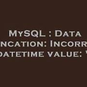 MySQL Data Truncation Incorrect Datetime Value