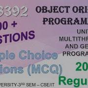 CS8392 MCQ OBJECT ORIENTED PROGRAMMING UNIT 4 CS8392 Anna University 3rd Sem CSE IT OOP Abisha
