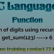 Sum Of Digits Using Recursion