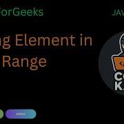 GFG Missing Element In Range HashSet Java