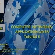 Computer Networks Application Layer Tutorial 3 Dr M A Jayaram