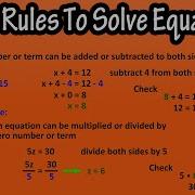 Basic Rules To Solve Equations Addition Rule And Multiplication Rule How To Solve For Equations