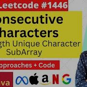 Consecutive Characters Leetcode Solution 1446 C Java Solutions With Approach