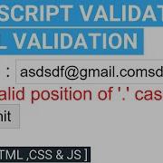 Email Validation In JavaScript In Hindi With Source Code Simple JavaScript Validation In Html CSS