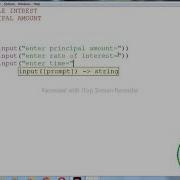 Python Program For Simple Interest I Calculate Simple Interest In Python I Tutorial In Hindi